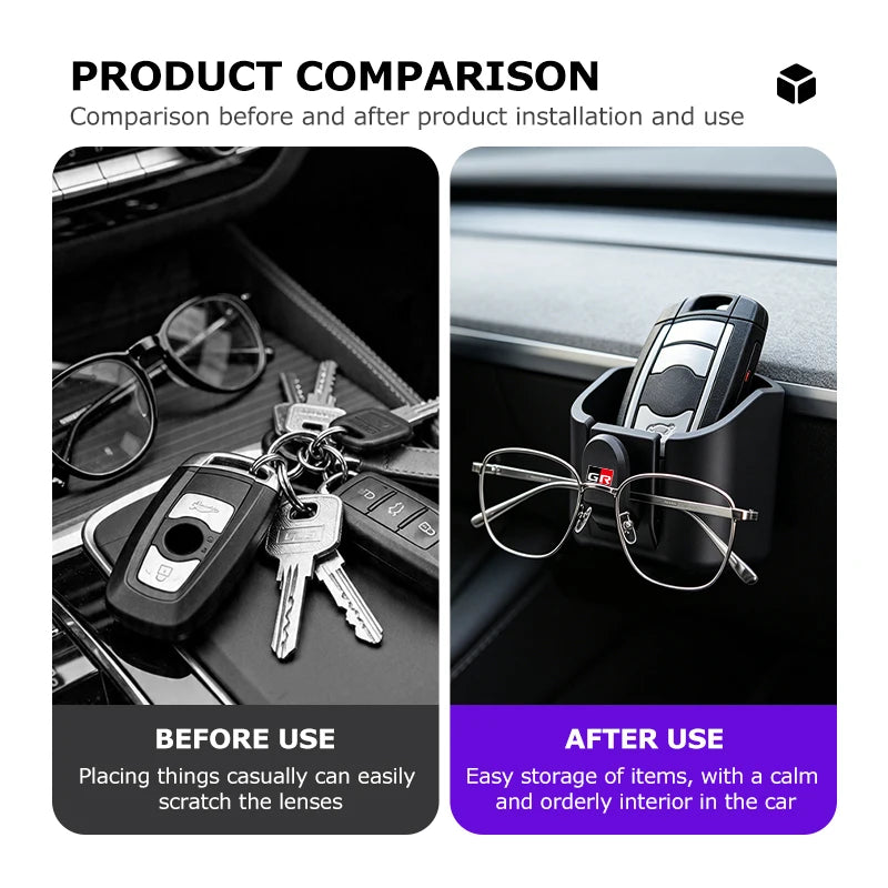 Car Remote Key Holder Clip Dashboard Name Card Storage Holder For Toyota Crown Corolla YARIS L Auris C-HR Hilux Vios Rav4 Prius