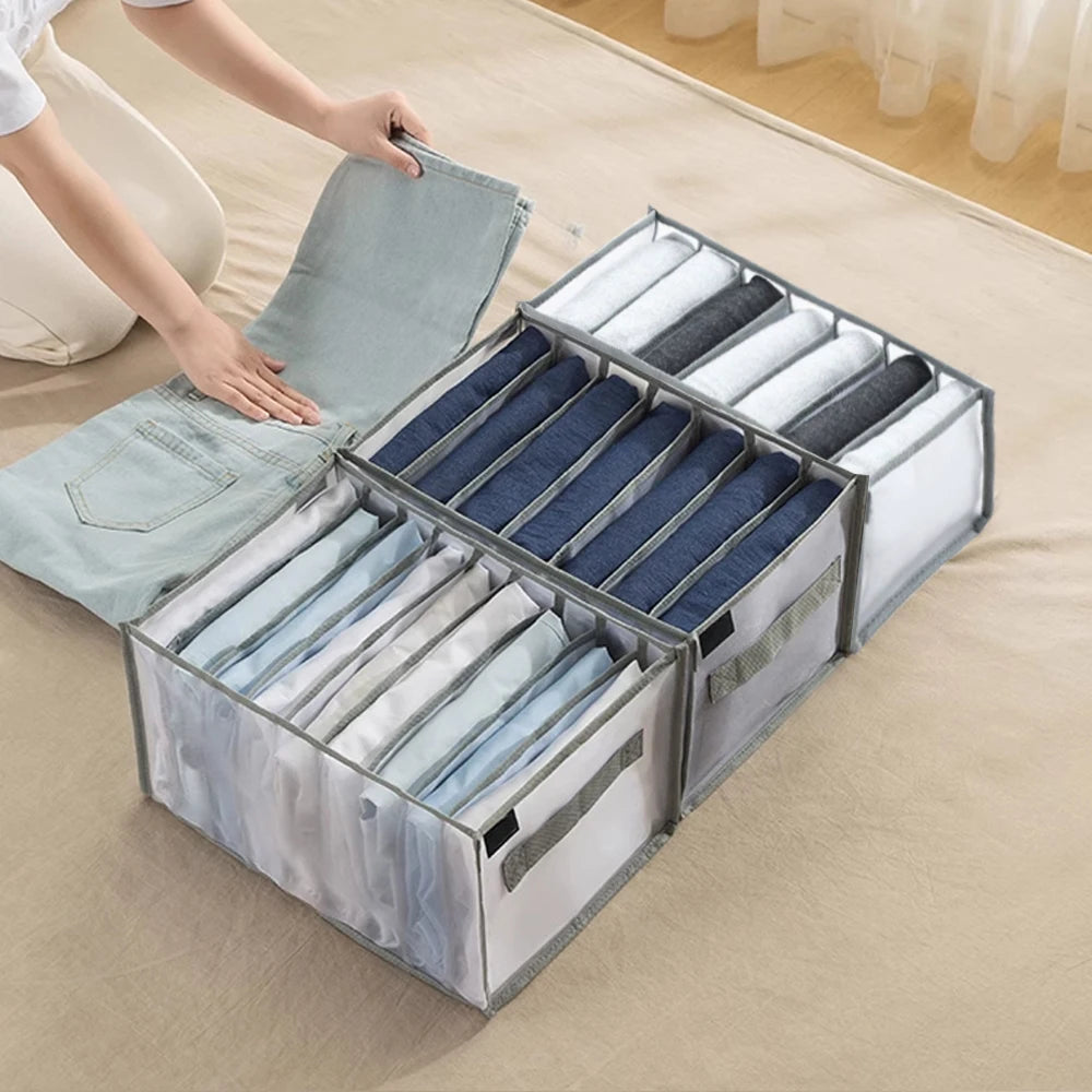 Pants T-Shirt Storage Box With Handle Closet Organizers and Storage for Clothing Jeans Closet Separator Box Home Storage Supplie