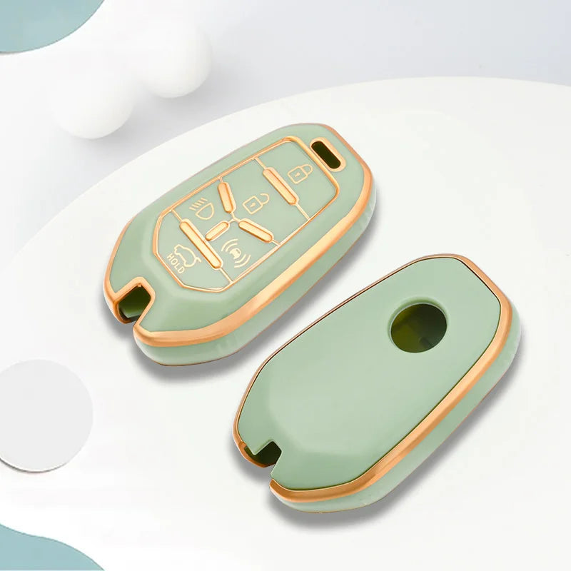 New Car Remote Key Case Cover Protector For Ssangyong Rexton Y400 Y450 G4 2021 2022 Holder TPU Shell Fob Accessories 5 Buttons