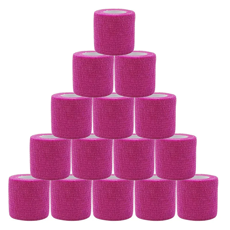 15pcs 2.5/5/7.5cm Colorful Sports Self Adhesive Elastic Breathable Sports Wrap Tape For Knee Pads Finger Ankle Aid Kit Pet Tool