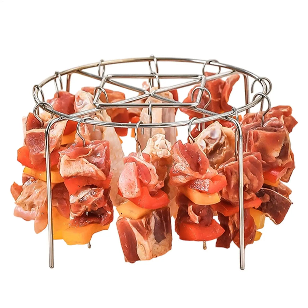 NEW Air Fryer Grill Skewer Rack Round 360 Even Cooking Heat Resistant Stainless Steel Air Fryer Grilling Rack For Baking Kabobs