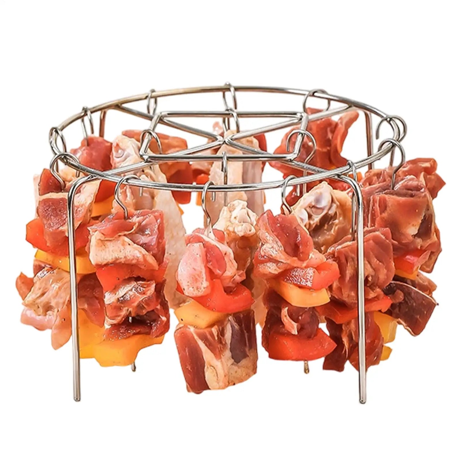 NEW Air Fryer Grill Skewer Rack Round 360 Even Cooking Heat Resistant Stainless Steel Air Fryer Grilling Rack For Baking Kabobs