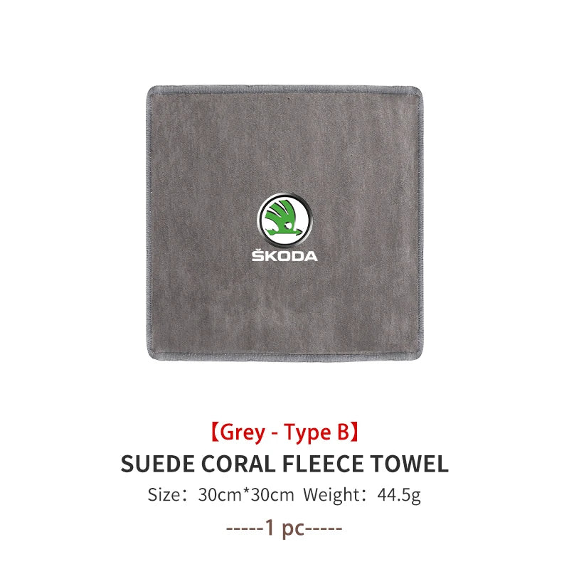 Auto Wash Towel Car Cleaning Drying Care Cloth Car Wash Towel For Skoda Kamiq MK3 Roomster Rapid Kodiaq Karoq Fabia Enyaq