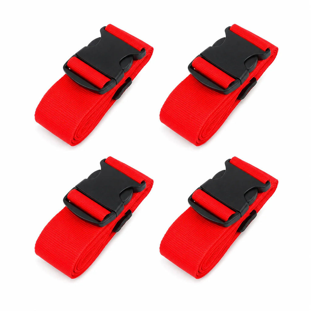 4Pcs Luggage Straps Adjustable Suitcase Belts Webbing Travel Bag Secure Buckle for 20 to 32 Inch Suitcase Trip Accessories Pack