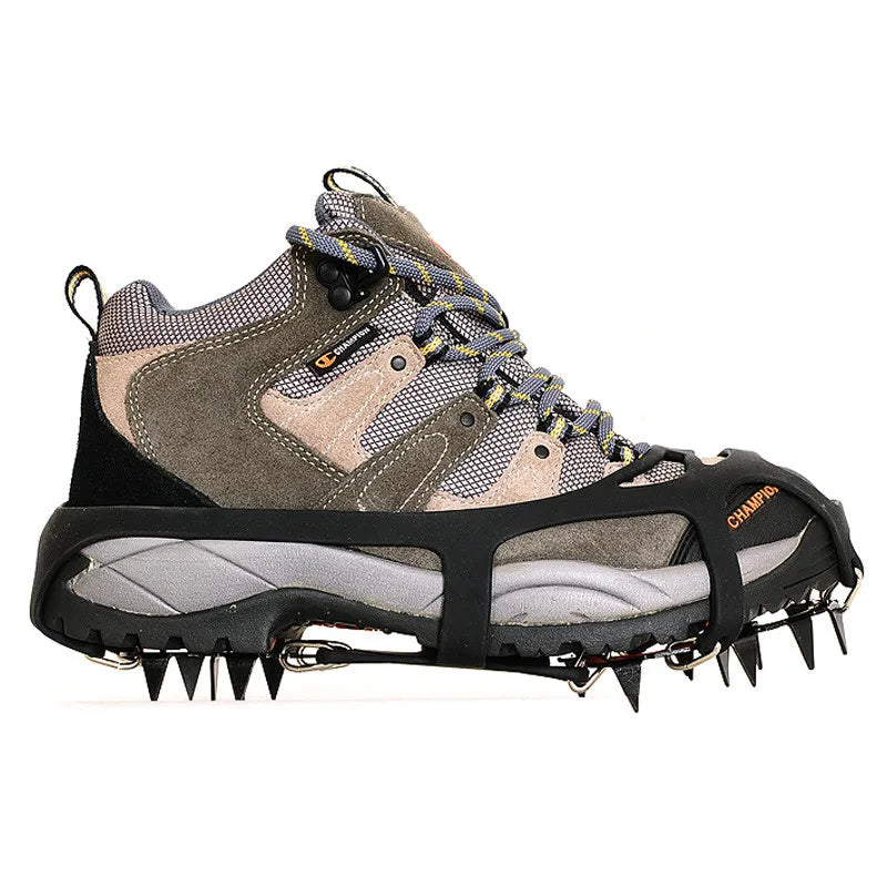 18 Spike Manganese Steel Silicone Anti Slip Ice Grips Traction Cleats For Boots Hiking Snow Outdoor Accessory