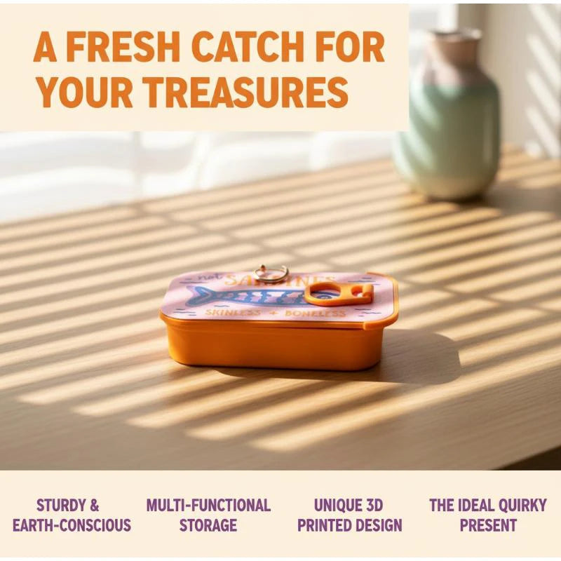 3d Printed Sardine Can Jewelry Box Easy Open Lid Necklace Earring Storage Case Practical Household Organizer Portable Container