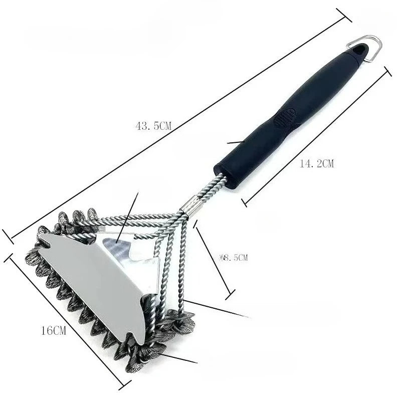 Grill Brush Clean Tool Grill Accessories Stainless Steel Bristles Non-stick BBQ Cleaning Brushes Barbecue Accessories