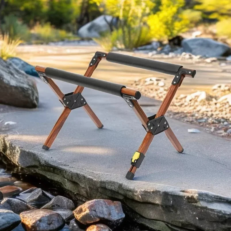 Outdoor Camping Folding Refrigeration Rack Foldable Alloy Ice Bucket Rack Hiking BBQ Picnic Stand Luggage Rack Anti Slip Rack