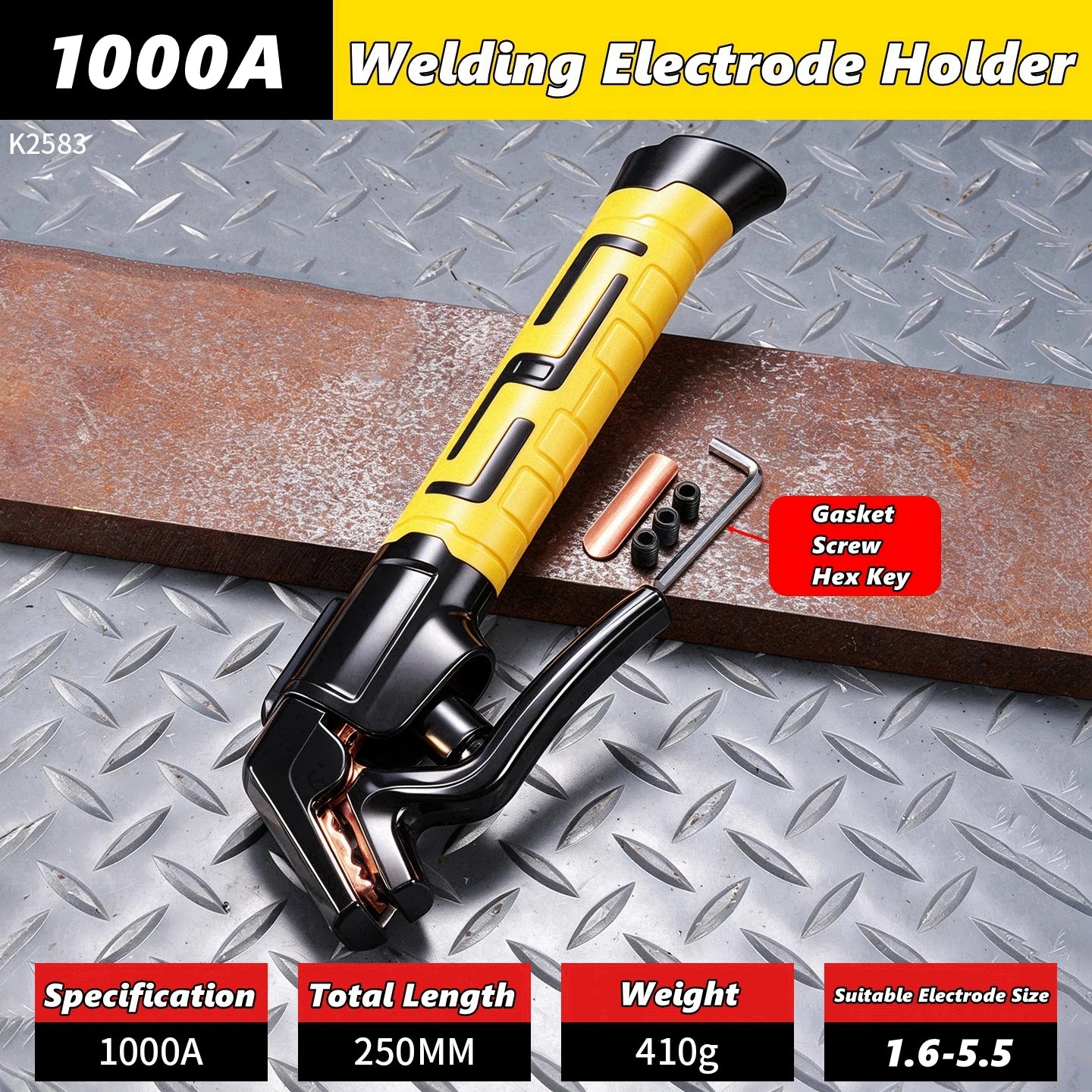 Copper Cable Welding Electrode Holder Heat Resistant Anti-Scalding Welding Clamp Anti-Drop Stable Welding Accessories