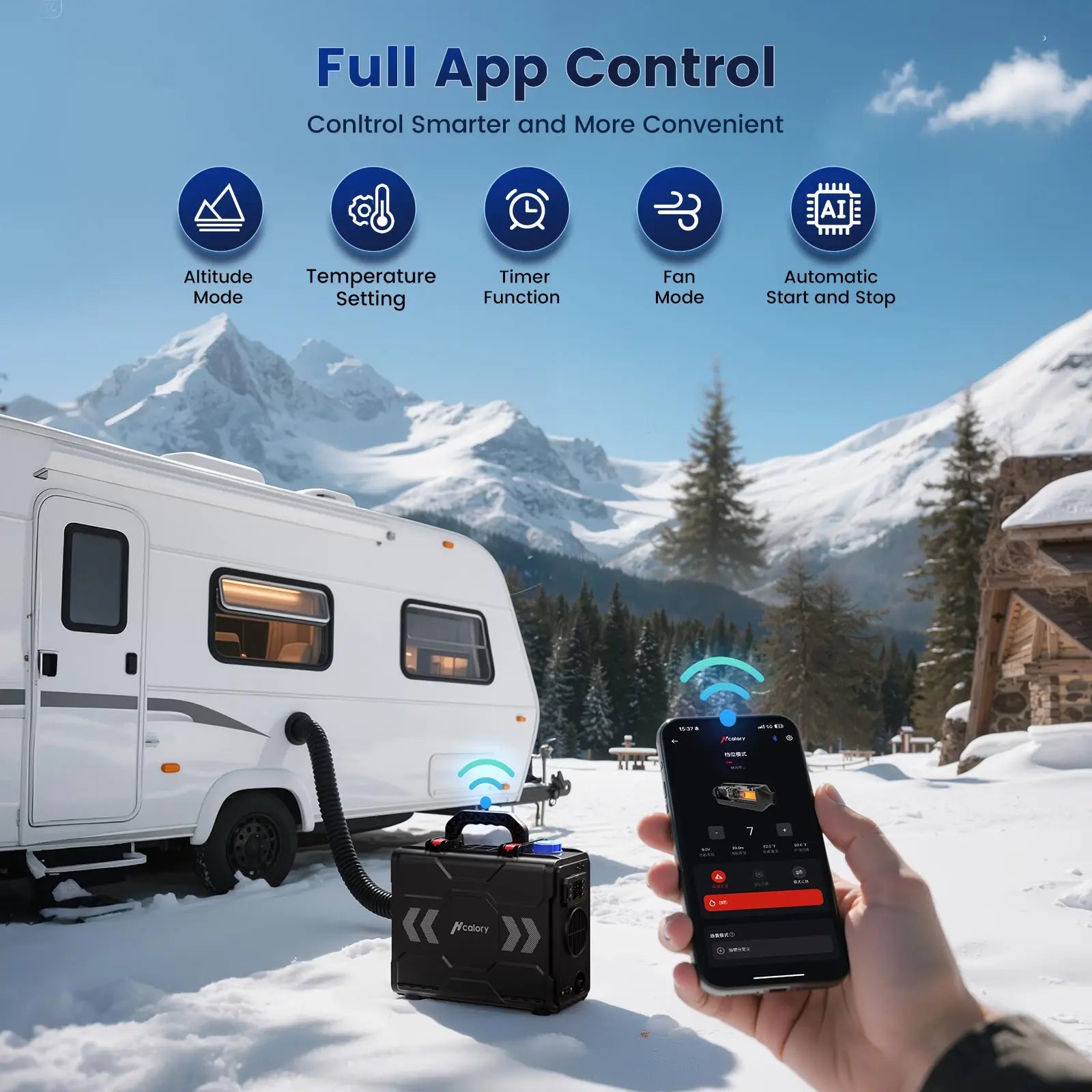 Hcalory TB2S+ 8KW Diesel Heater 6L Toolbox 2S Plus Portable Diesel Air Heater All in One 110/12/24V with App Control, Automatic Start and Stop Altitude Mode Functions for RV Garage Camper Fishing