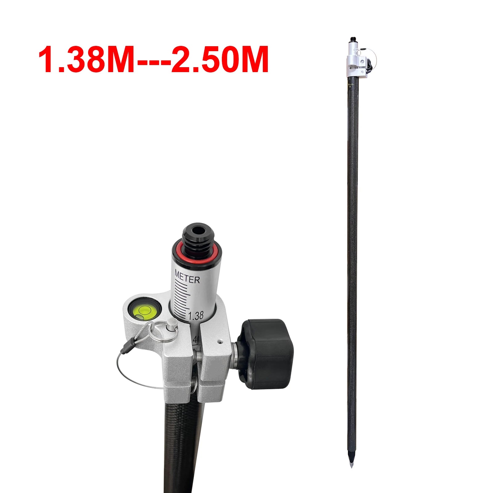 1.38M-2.5M Measuring Rods Universal Highly Accurate,Survey Pole RTK GPS for Surveying ,survey/draw Carbon Fiber texture