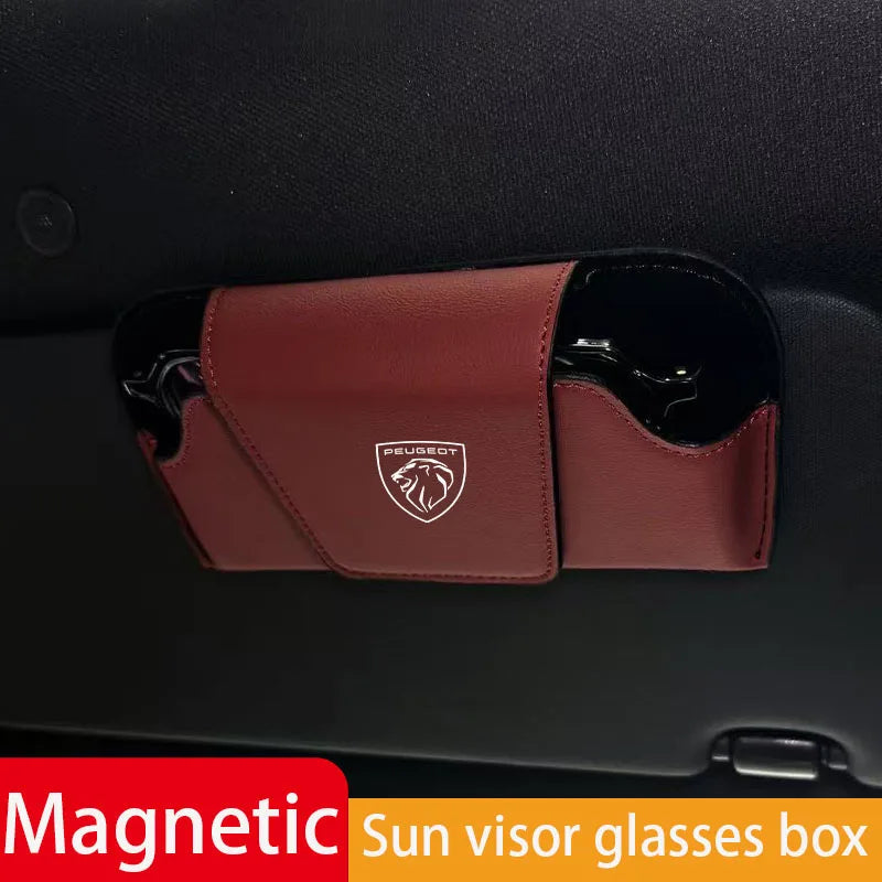 Car sun visor glasses bag wear-resistant sunglasses holder for  Peugeot 408 4008 308 3008 Rifter 5008 508 2008 208 301 RCZ 407