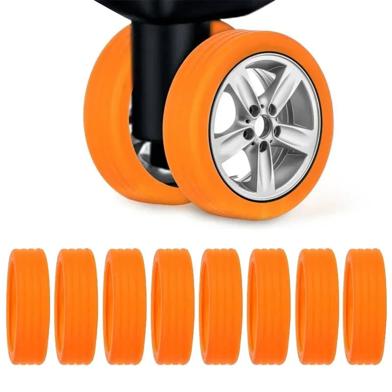 8 Pcs Silicone Wheels Protector Suitable for Two-wheeled Luggage Reduce Noise Silent Caster Sleeve Suitcase Accessories