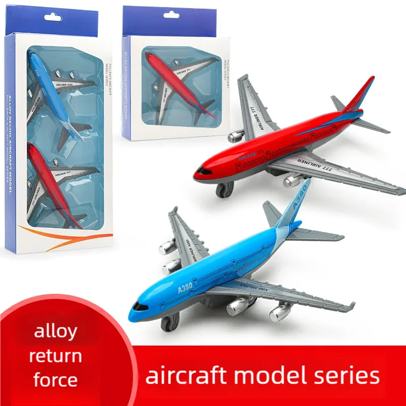 2pc B777 A380 Miniature Airplane Model For Boys Toys Kids Gift Simulation Metal Scale Aircraft Diecast Collectible Toy Aviation