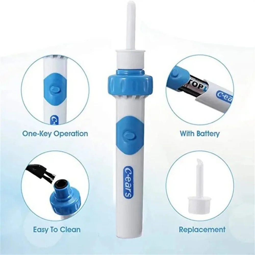 Electric Earpick Earwax Tool Ear Cleaner Earwax Removal Electric Earwax Vacuum Suction Electric Kit Remover for Children Adults