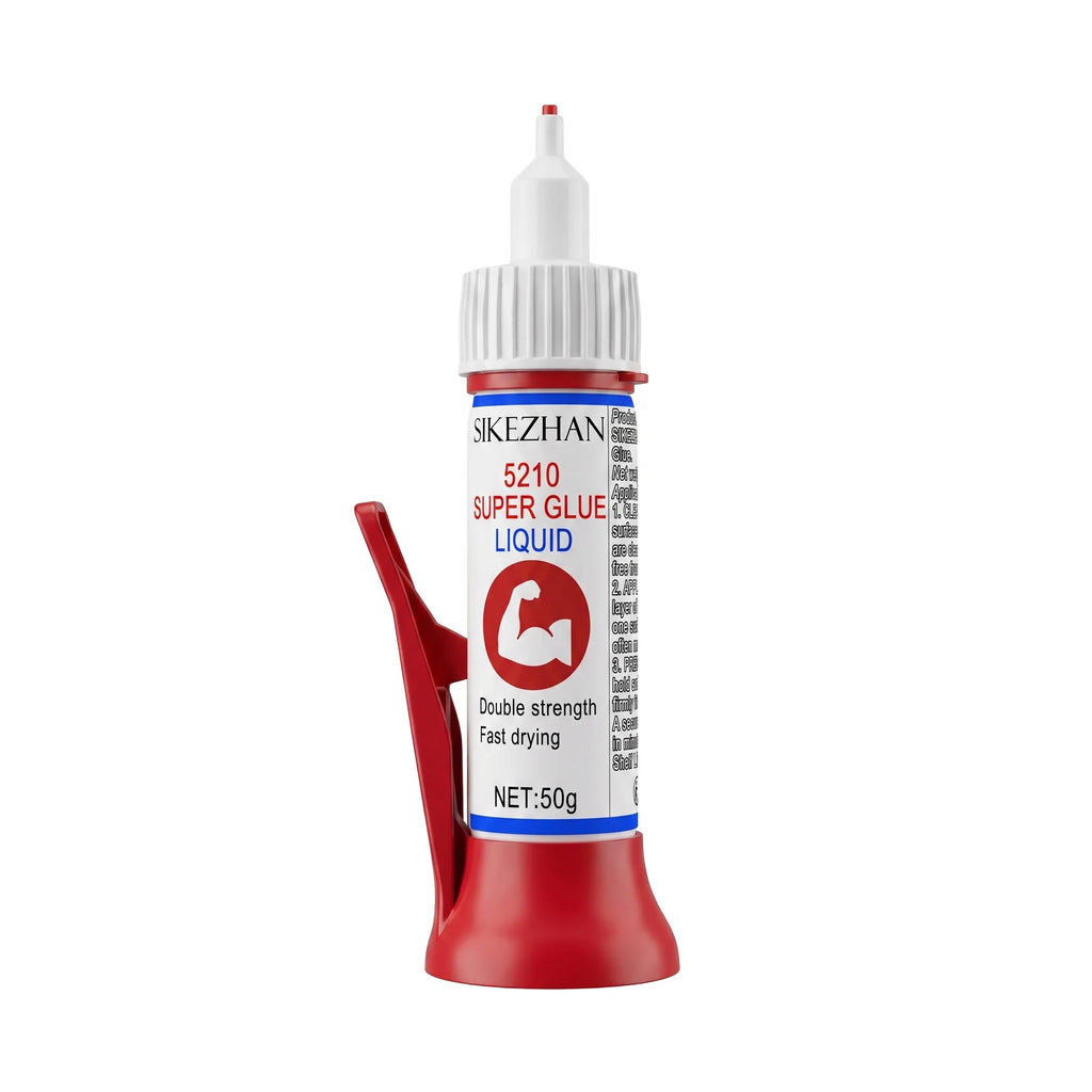 High Viscosity 5210 Super Glue Fast Bond Liquid Adhesive with Precision Needle Tip for Industrial Metal Wood Shoe Repair 50g