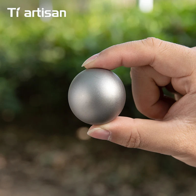 Tiartisan 40mm Titanium Ice Ball Reusable Quick Freeze Ice Cubes Outdoor Camping Portable Wine Whiskey Round Chilling Stones
