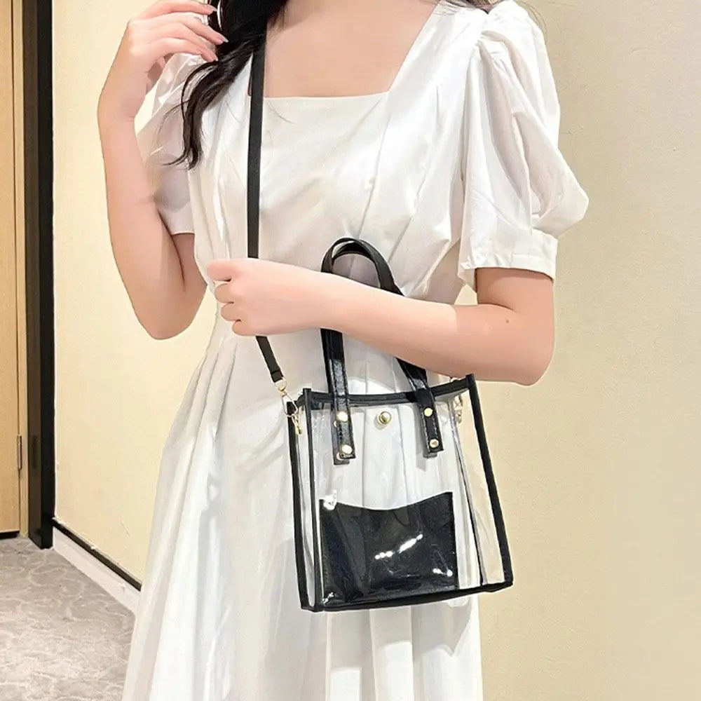 Transparent Crossbody Bag for Women Candy Color Fashion Shoulder Bag PVC Transparent Jelly Bag Crossbody Bags