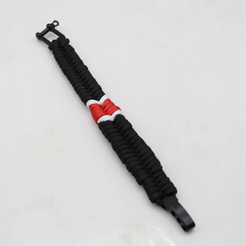 Woven Bracelet Outdoor Survival Seven-Core Parachute Cord Handmade Wrist Rope Wilderness Emergency Paracord with Alloy Buckle