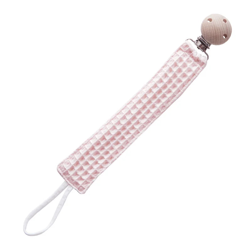 Custom Name Pacifier Clip Holder Personalized Fabric Pacifier Clip with Wooden Clip Hand Embroiered Name Baby Shower Gift