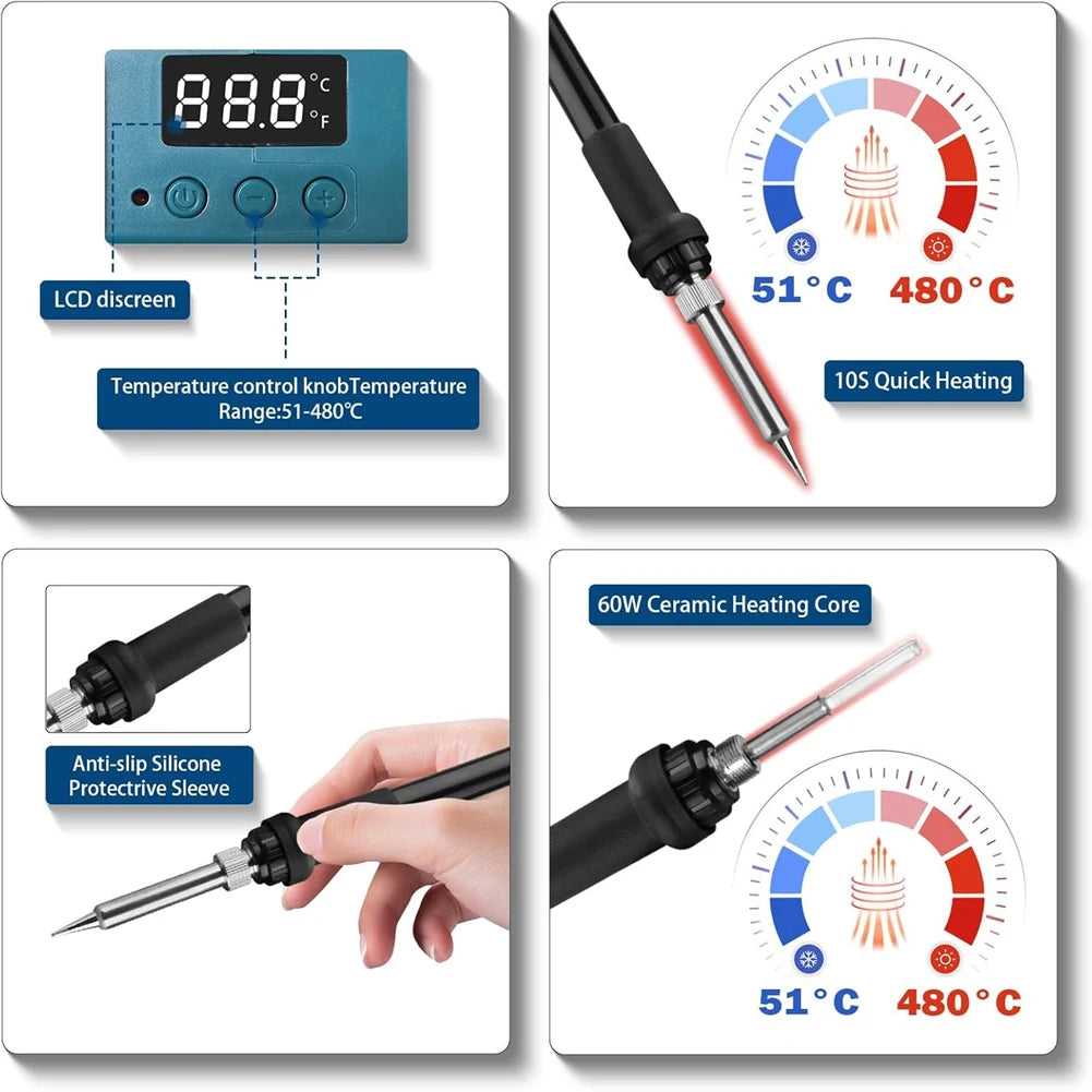 L33A_Battery Soldering Iron for Bosch Professional 18 V System GBA Battery,60W Cordless Soldering Iron Adjustable Temperature