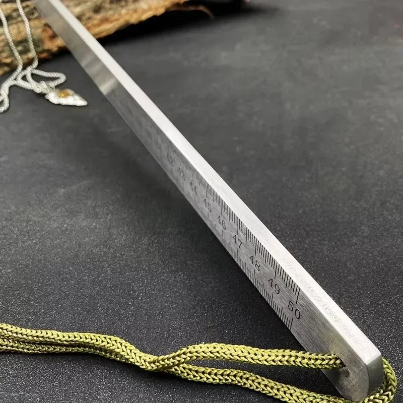 20 Inch Dual-Scale Stainless Steel Ruler Durable Thickened Quenched Steel with Random Lanyard Style Drawing & Measuring Tool