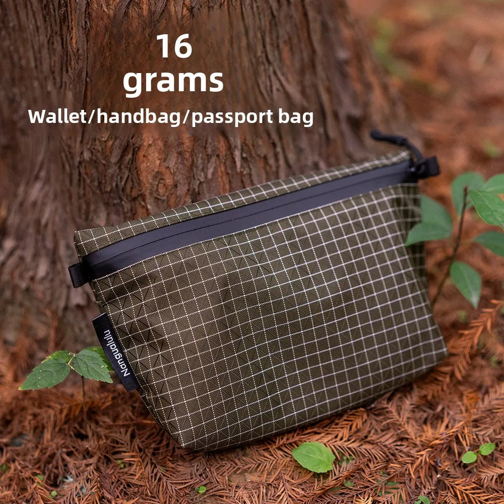 16g Lightweight Waterproof EDC Pouch for Outdoor Hiking Camping with Zipper and Passport Storage