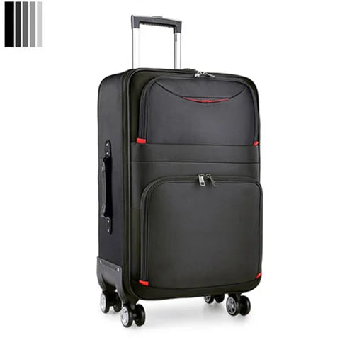 Large Capacity Suitcase with Combination Lock Luggage Travel Boardable Waterproof Oxford Fabric Trolley Case 28-Inch Oversized