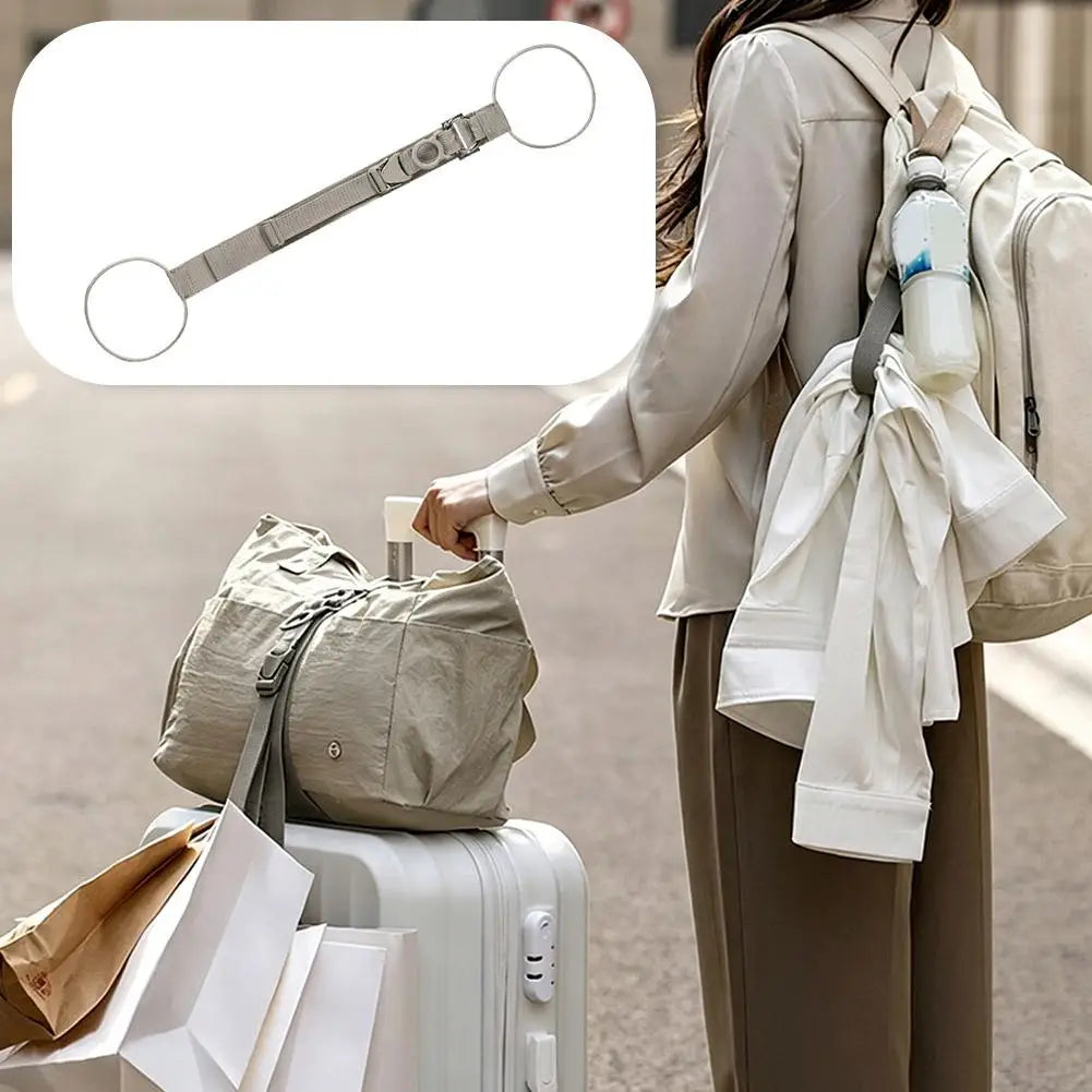 Travel Luggage Strap Add-a-Bag Hook Adjustable Suitcase Belt Portable Baggage Connector for Travel and Business Trip
