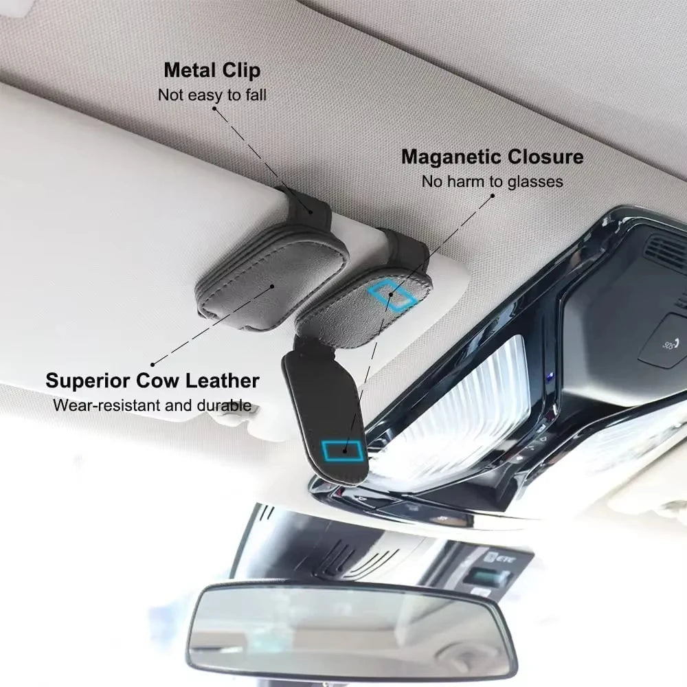 Car Sun Visor Glasses Case Holder Sunglasses Clip Ticket Card Clip Multifunction Portable Clip Auto Interior Accessories