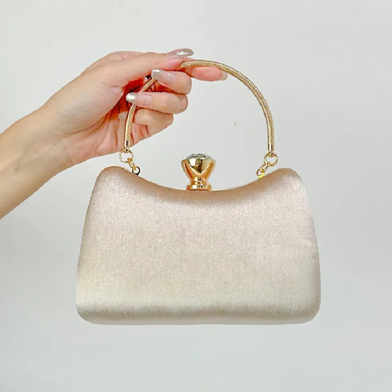 New in Elegant Suede Handbag for Woman Fomal Party Wearing Evening Bags Retro Top-handle Dark Green Clutch with Crossbody Chain