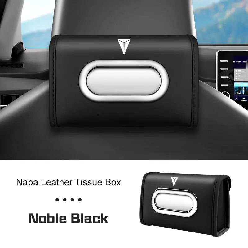 Nappa Leather Car Tissue Box for Changan DEEPAL S7 S07 G318 S09 S05 L07 SL03 Seat Hanging Towel Case Auto Armrest Kleenex Bag
