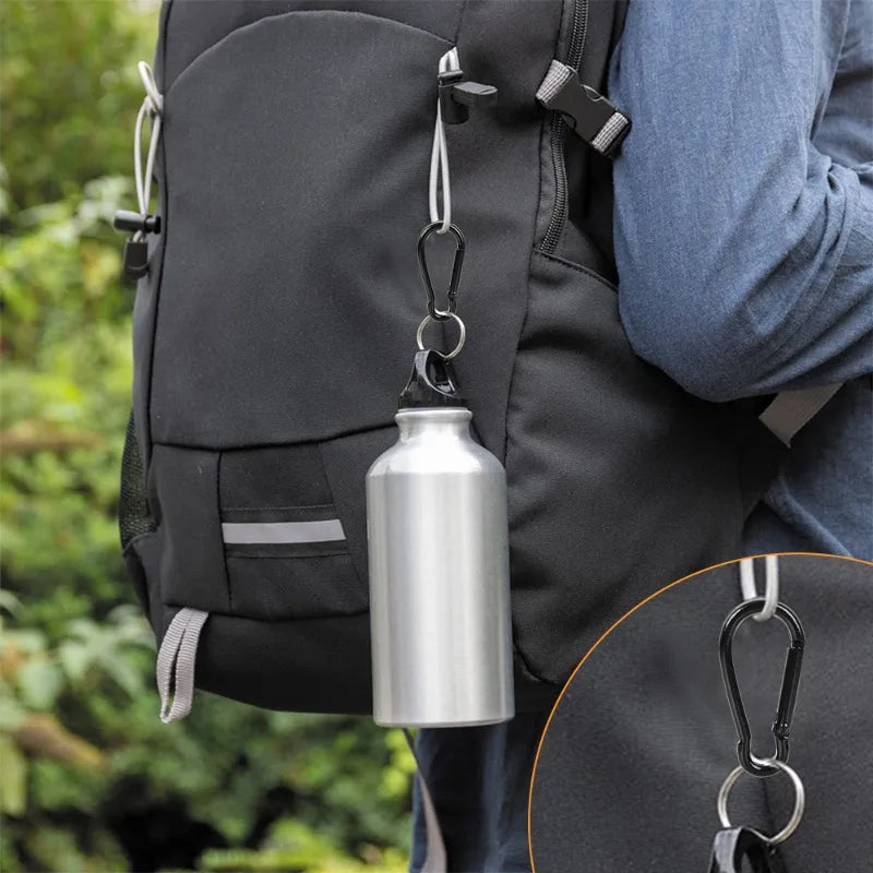 50/10Pcs Mini Carabiner Keychain Alluminum Alloy D Type Buckle Spring Snap Clip Hooks Keychain Carabiner for Keys Camping Tool