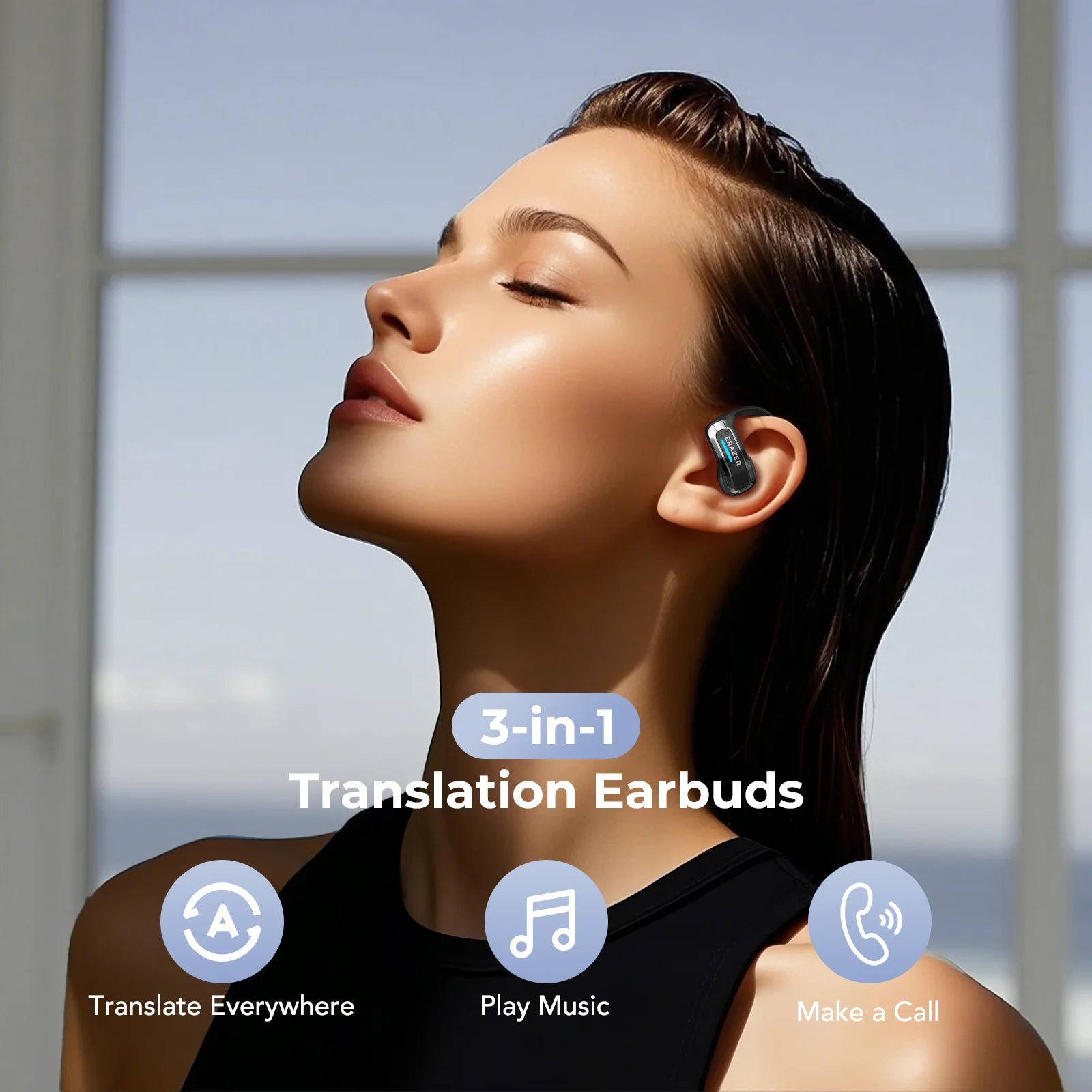 ERAZER X8 AI Translator Earbuds Gaming Bluetooth 5.4 Wireless Headphones Low Latency HD Call Earphones with Mic Waterproof