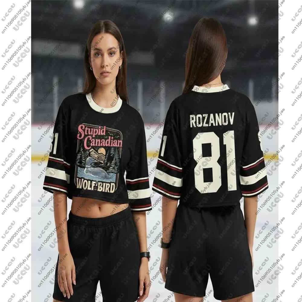 Heated Rivalry Crop Top Football Rozanov & Hollander Hockey Jersey Connor Storrie T Shirt Ilya Rozanov Shane Hollander 81 Tee