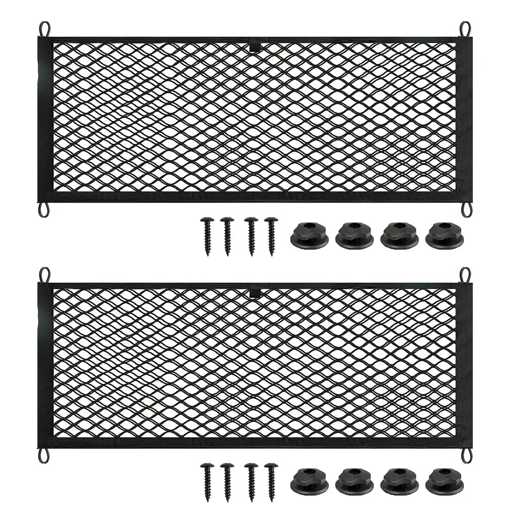 2PCS Stretchable Cargo Net Pocket Trunk Side Elastic Storage Mesh Bag Car Interior Supplies RV Accessories 25*60CM