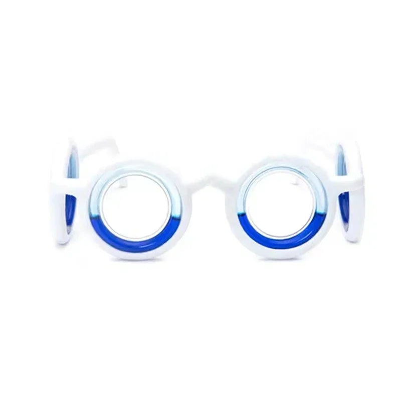 Portable Lensless Motion Sickness Glasses Lightweight Anti-Vertigo Eyewear with Liquid Ring for Travel Sea Sickness Relief