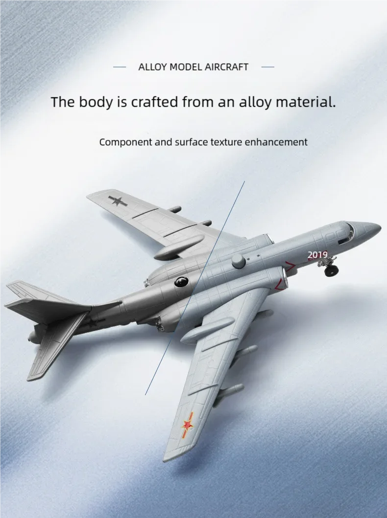 H-6k Bomber Simulation Alloy Scale Aircraft Model Diecast Planes For Military Aviation Display With Sound And Return Force