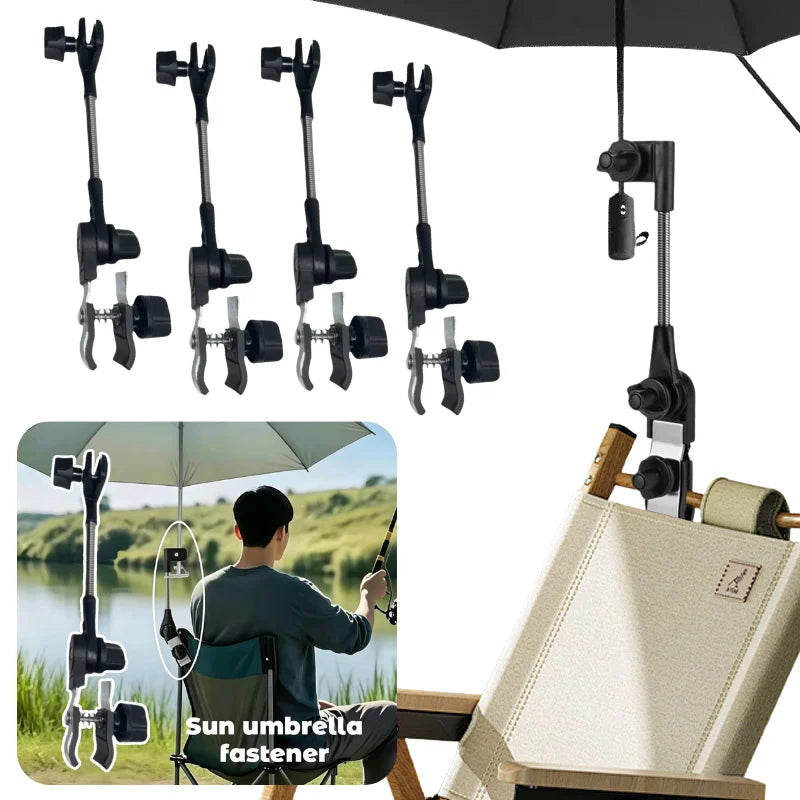 Adjustable Fishing Chair Umbrella Clamp Universal Outdoor Chair Umbrella Holder 360° Rotate Sun Shade Parasol Mount Clip Bracket