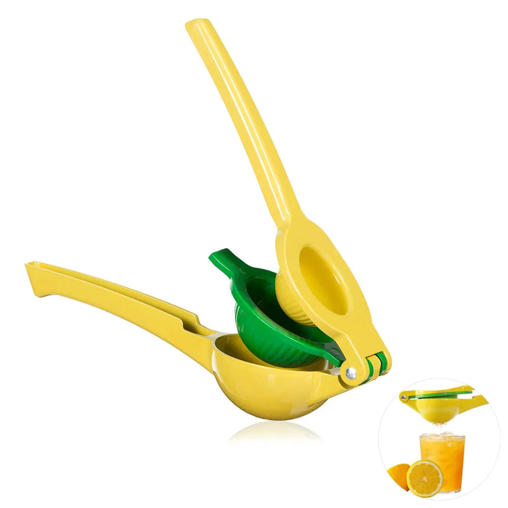 LMETJMA 2 Bowl in 1 Lemon Squeezer Premium Aluminum Alloy Lemon Juicer Press Manual Orange Citrus Lime Juicing Tools JT02
