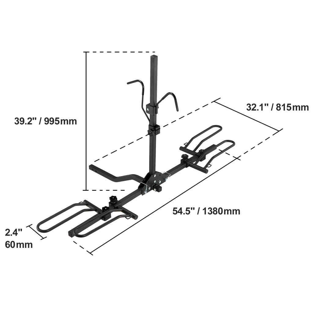 SucceBuy Hitch Mount Bike Rack, 2/4-Bike Platform Style 80/160/150 LBS Bike Rack Hitch Titling and Folding Bike Carrier for Car