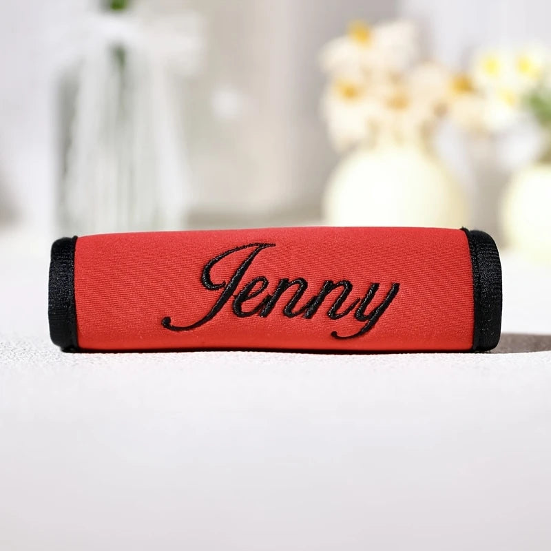 Embroidered name Luggage Handle Wrap For Suitcase Custom Luggage Cover Personalized Velcro Handle Wrap Personalized Holiday Gift