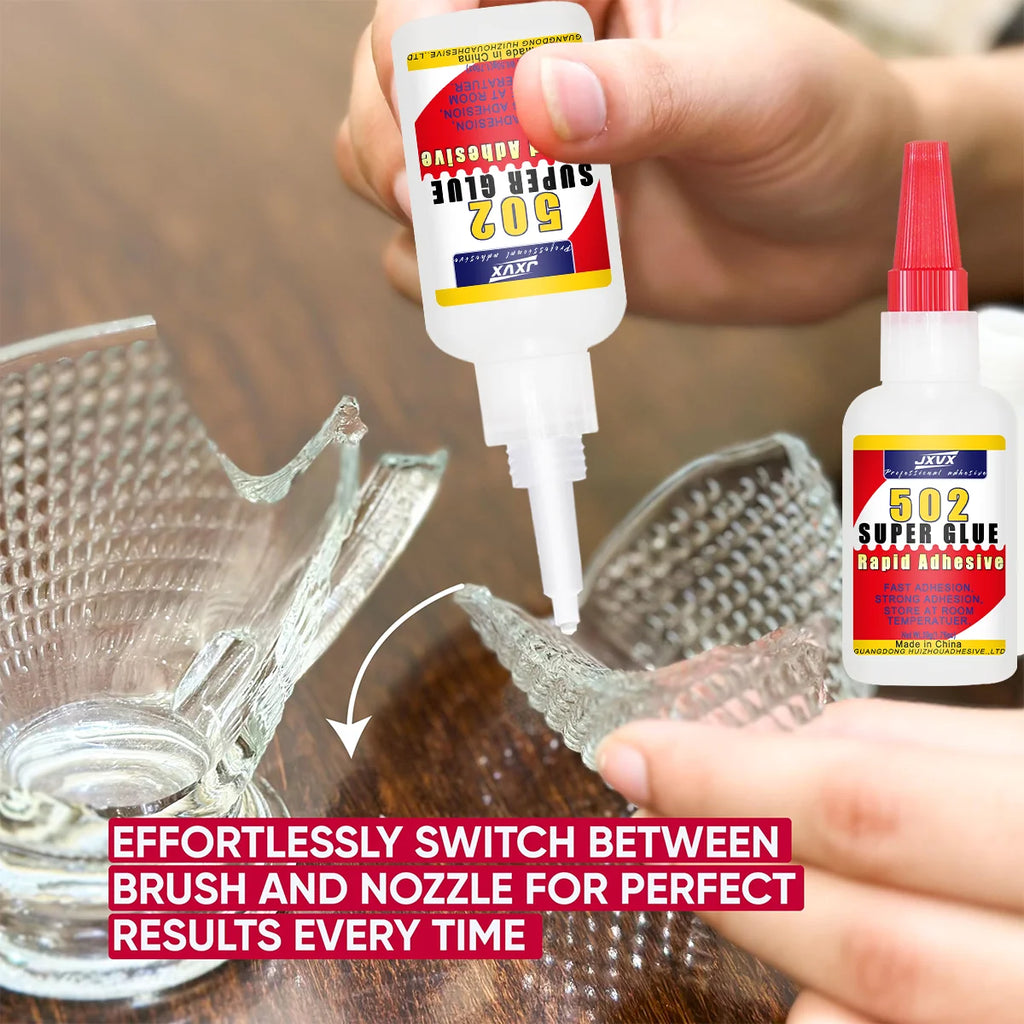 20/50g Large Capacity 502 Super Glue,Cyanoacrylate Adhesive, Instant Quick Drying Cyanoacrylate Adhesive, Leather, Rubber, Glass, Wood, Metal, Liquid Adhesive Tool Includes precision dispenser,1-10pcs.