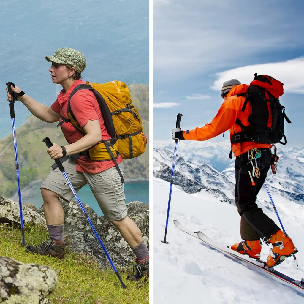 Aluminium Alloy Trekking Poles Ultralight Adjustable No Slip Nordic Walking Sticks Adult Hiking Canes Telescopic Alpenstocks