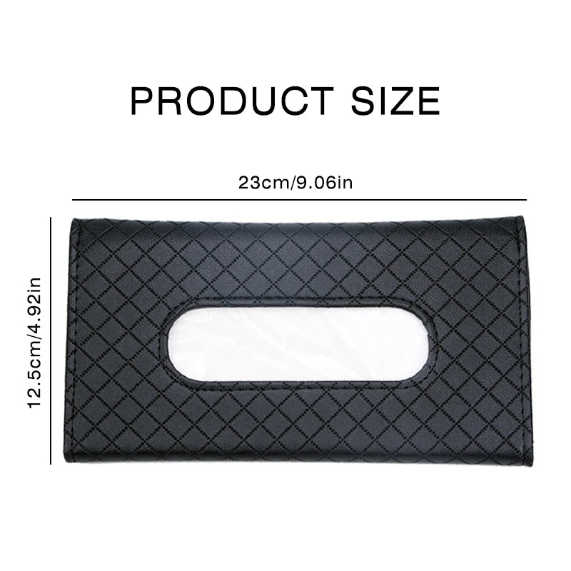 New Car Tissue Box Soft Leather Auto Car Truck Sun Visor Hanging Holder Car Tissue Boxes Auto Interior Storage Accessories
