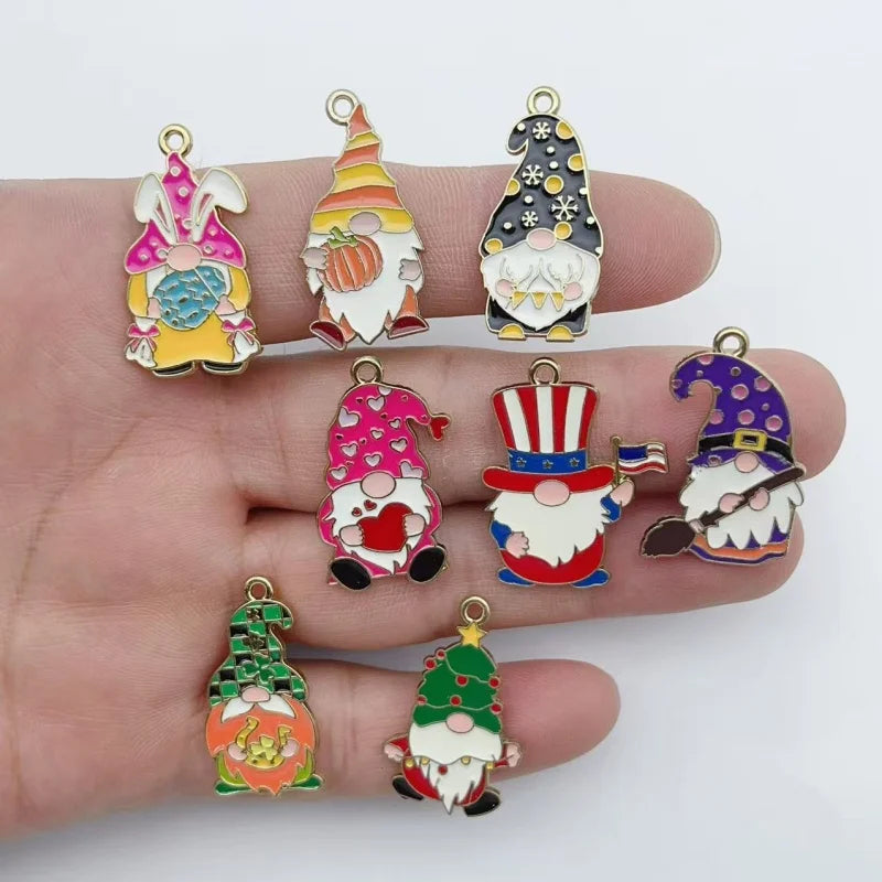 10pcs Cartoon Animal Droplet Alloy Pendant DIY Jewelry Accessories Bag Decorative Pendant