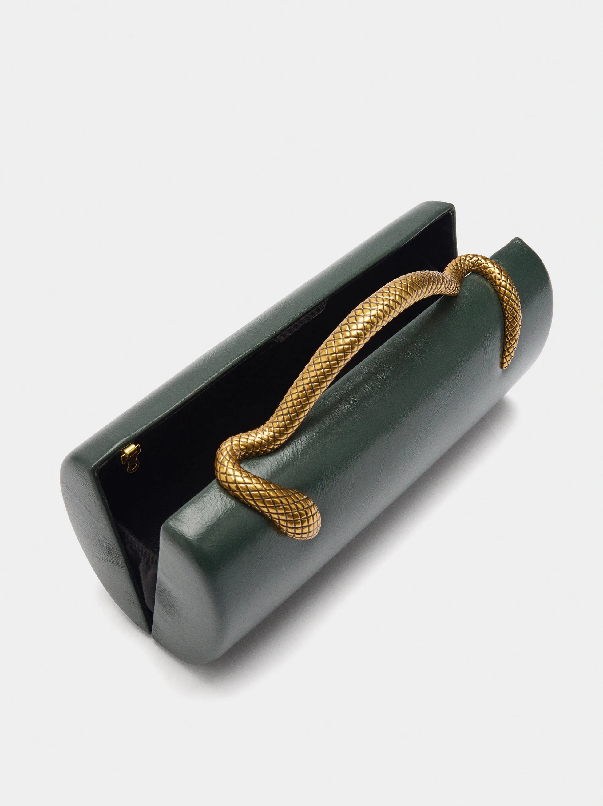 Gold Closure Box Clutch Bag women evening wedding party cute purse bag handbag 2025 winter new green black beige