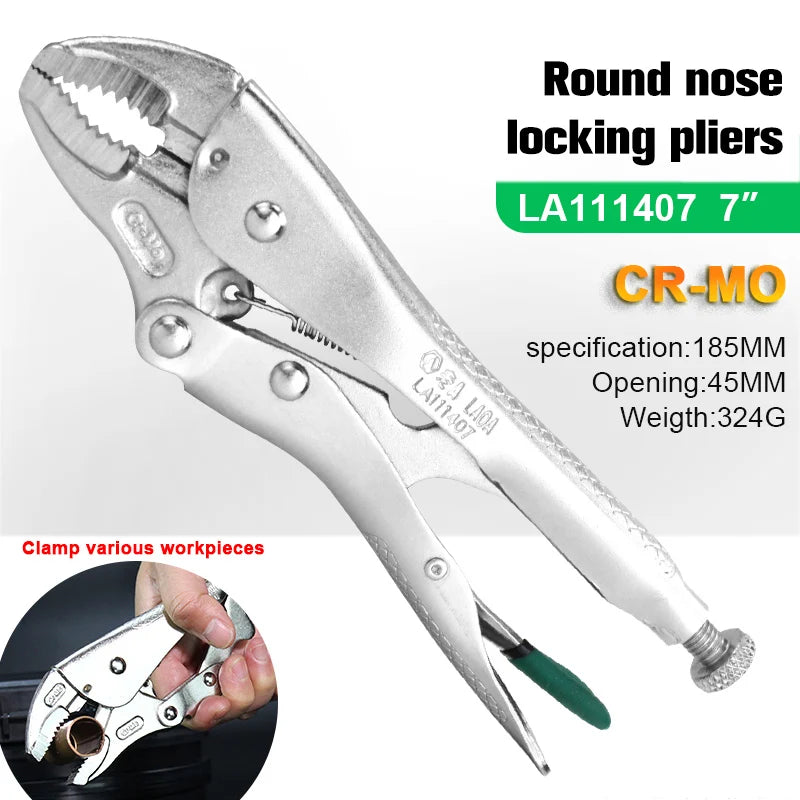 LAOA 5 /7 /10 inch Locking Pliers Round Nose Welding Tool Straight Jaw Lock Mole Plier Vice Grips Pliers Set