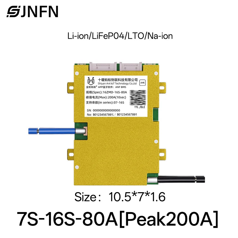 ANT Smart BMS 4S-24S 16S 40A Lifepo4 BMS 10S 13S 48V 30A Li-ion BMS 20S NMC LFP for E-bike E-scooter with Bluetooth Balance BMS