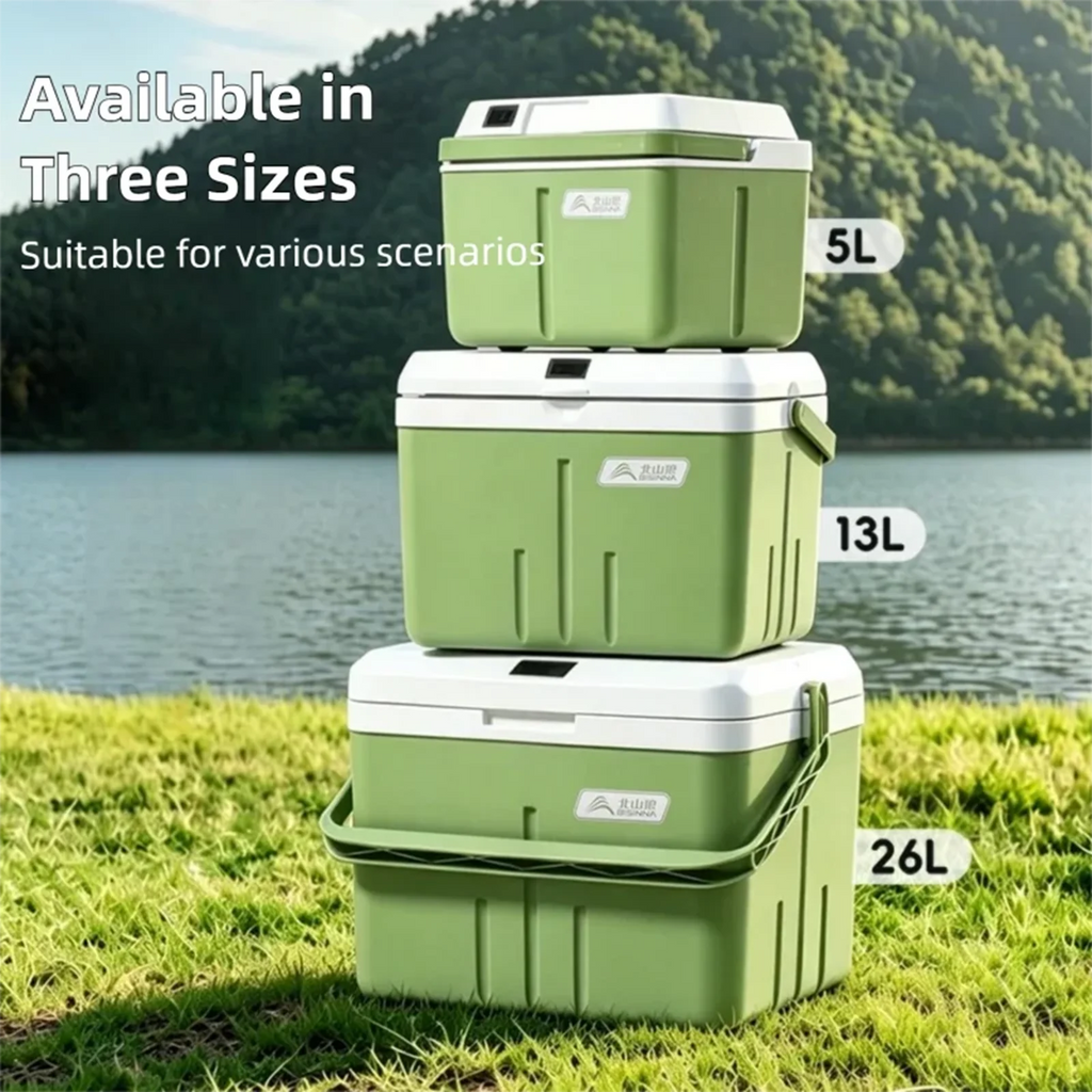 BISINNA Portable Ice Box Large Capacity Outdoor Travel Car Fridge with Temperature Display Camping Fishing Beach Cooler Box
